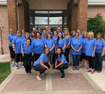 Staff at the front door